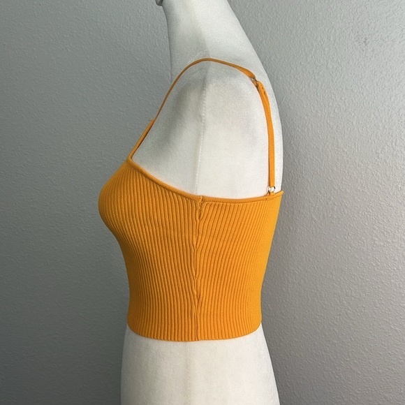 Princess Polly Cropped Ribbed Tank Top Orange Size S/M - Picture 4 of 9